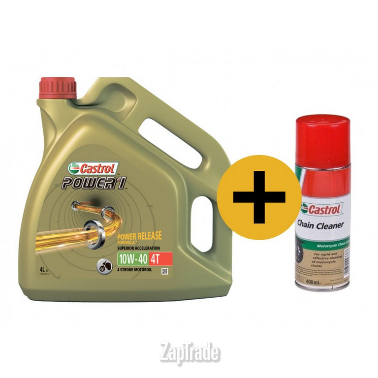   Castrol -   Power 1 4T , 4  +    Chain Cleaner, 400  