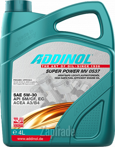 Купить моторное масло Addinol Super Power MV 0537 Синтетическое | Артикул 4014766250520