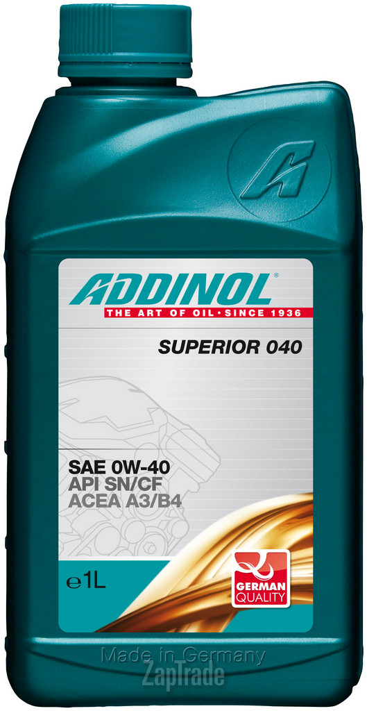 Купить моторное масло Addinol Superior 040 Синтетическое | Артикул 4014766072689