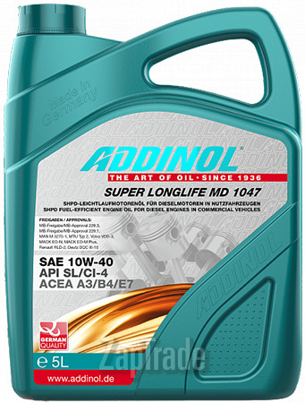Купить моторное масло Addinol Super Longlife MD 1047 Полусинтетическое | Артикул 4014766241443