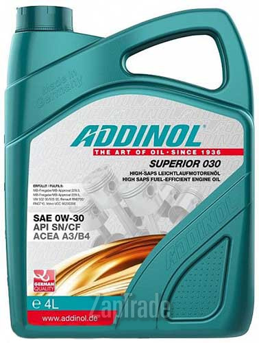 Купить моторное масло Addinol Superior 030 Синтетическое | Артикул 4014766250971